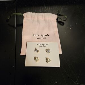 Kate Spade Gold and Pearl Stud Earrings